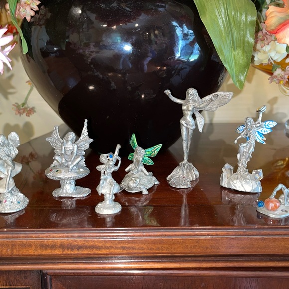 4” Tall 1981 Gallo Pewter Fairy Faerie Pixie Figurine Crystal - Picture 10 of 13